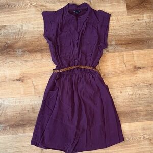 GAP Purple Sleeveless Shirt Dress